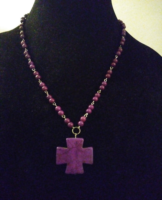 Purple  Howlite Cross