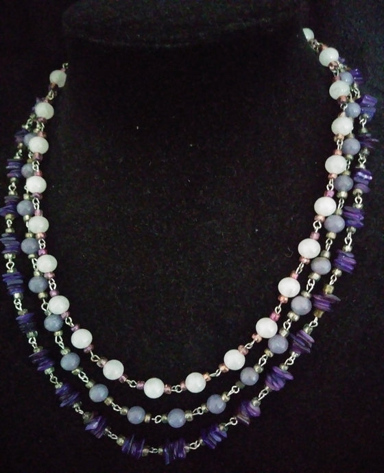 Purple Glass Bead Necklace