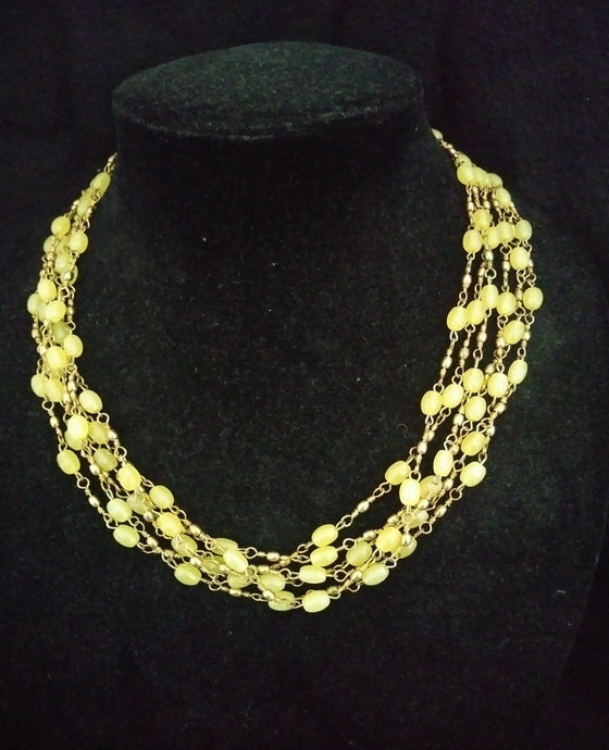 Yellow Glass bead necklace