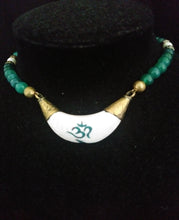 Load image into Gallery viewer, Green Tourmaline SANSKRIT &quot;BREATHE&quot; NECKLACE