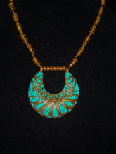 Load image into Gallery viewer, Red/Brass Medallion Necklace