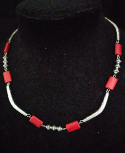 Pewter/Red Wood Necklace