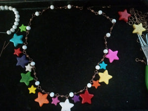 Multi-colored Howlite Star Necklace