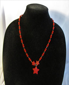 Red Howlite Star